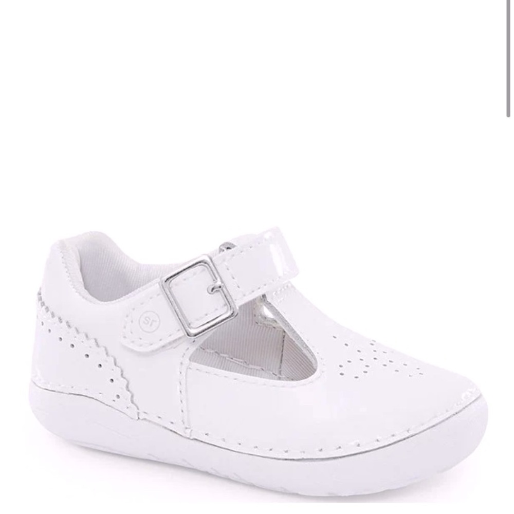 Stride Rite White Mary Jane T-Strap Shoe